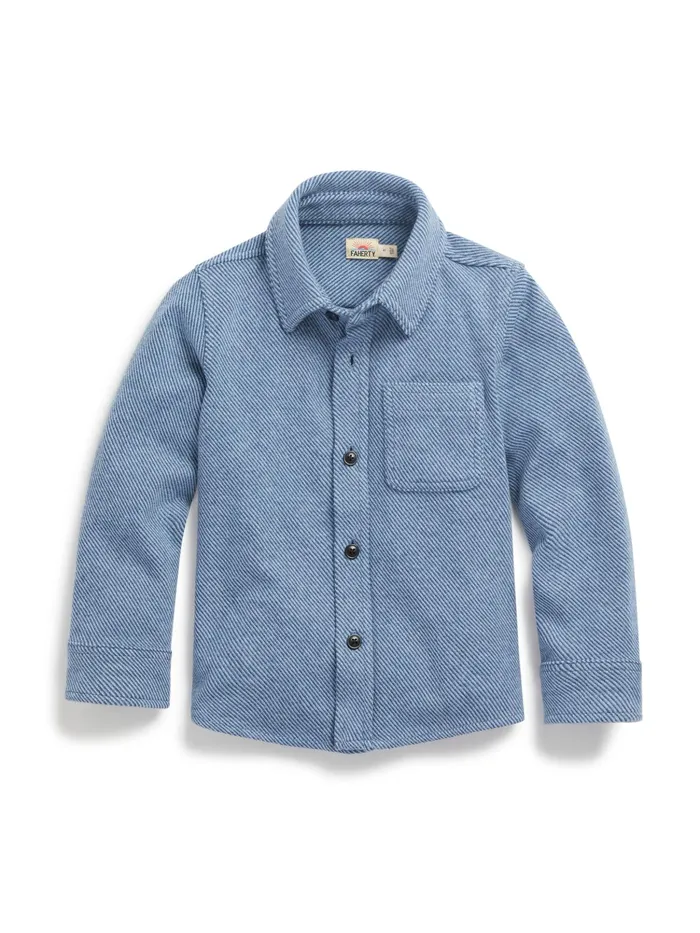 Kids Clothes Faherty Legend Sweater Shirt Glacier Blue Twill