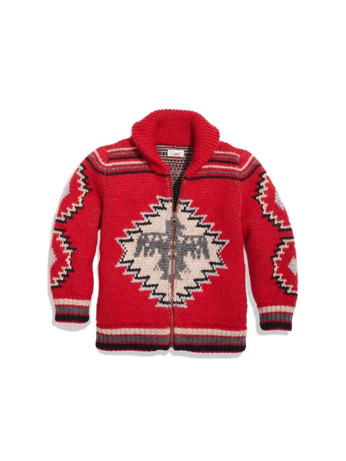 Kids Clothes Faherty Steven Paul Judd Thunderbird Cardigan Red Thunderbird