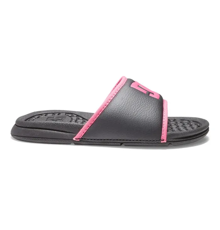 Kids DC Shoes Slides Girls Bolsa Slides Blackpink Stencil