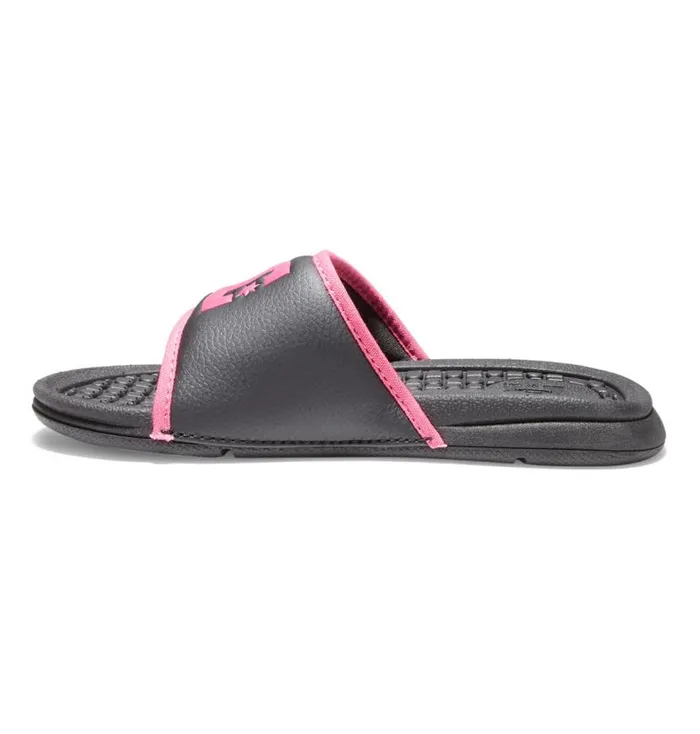 Kids DC Shoes Slides Girls Bolsa Slides Blackpink Stencil