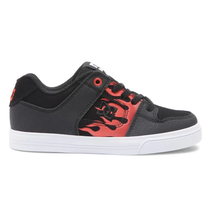 Kids DC Shoes Sneakers Boy039s Pure Elastic Waist Lace Shoes Redgreygrey