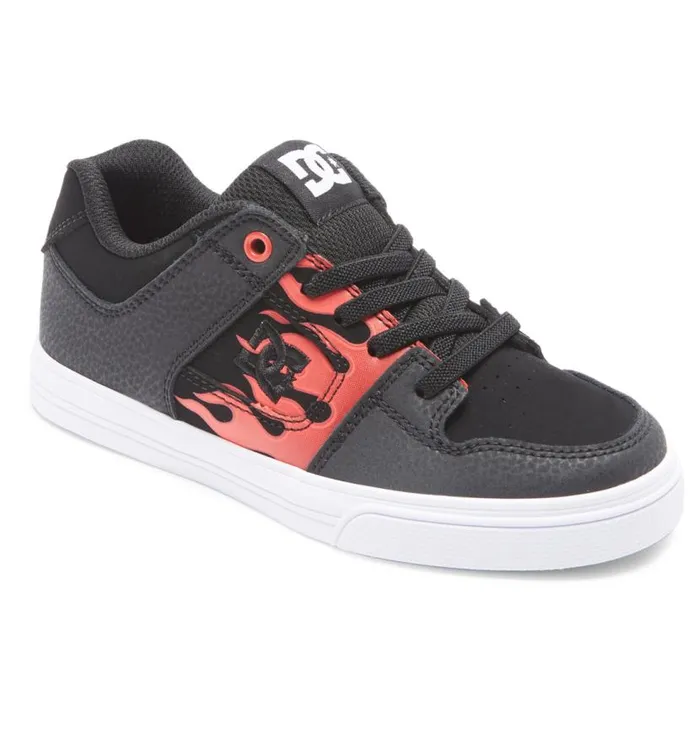 Kids DC Shoes Sneakers Boy039s Pure Elastic Waist Lace Shoes Redgreygrey