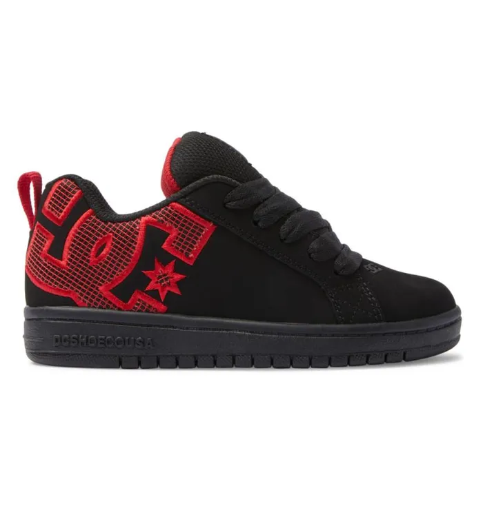 Kids DC Shoes Sneakers Court Graffik Shoes Blackblackred