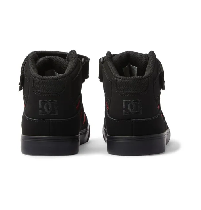 Kids DC Shoes Sneakers Pure High Elastic Waist Lace HighTop Shoes Blackblackred