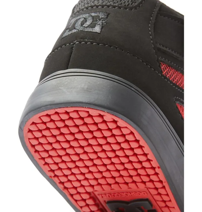 Kids DC Shoes Sneakers Pure High Elastic Waist Lace HighTop Shoes Blackblackred