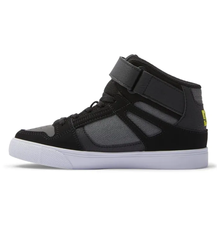 Kids DC Shoes Sneakers Pure High Elastic Waist Lace HighTop Shoes Blacksoft Limeblack