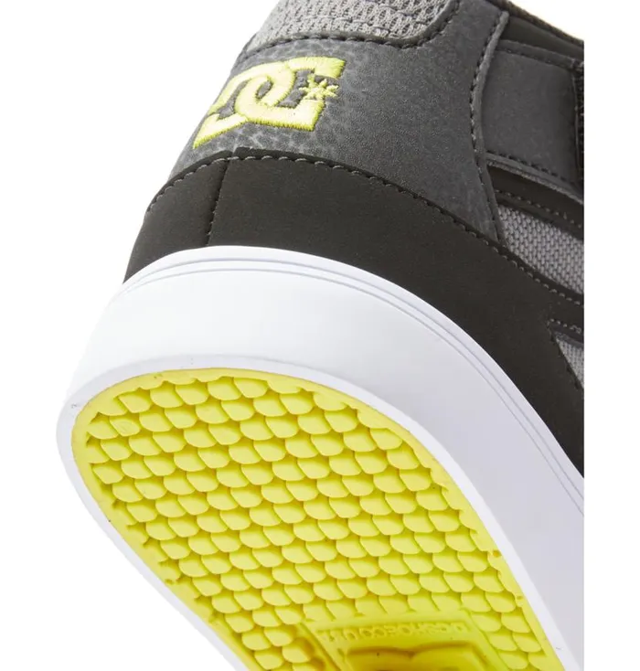 Kids DC Shoes Sneakers Pure High Elastic Waist Lace HighTop Shoes Blacksoft Limeblack