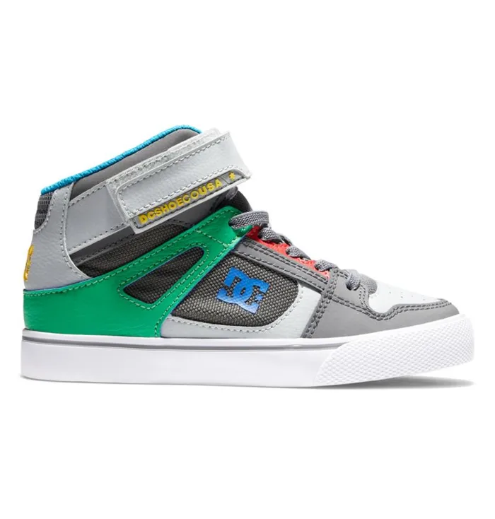 Kids DC Shoes Sneakers Pure High Elastic Waist Lace HighTop Shoes Greygreen