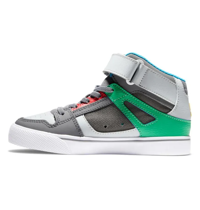 Kids DC Shoes Sneakers Pure High Elastic Waist Lace HighTop Shoes Greygreen