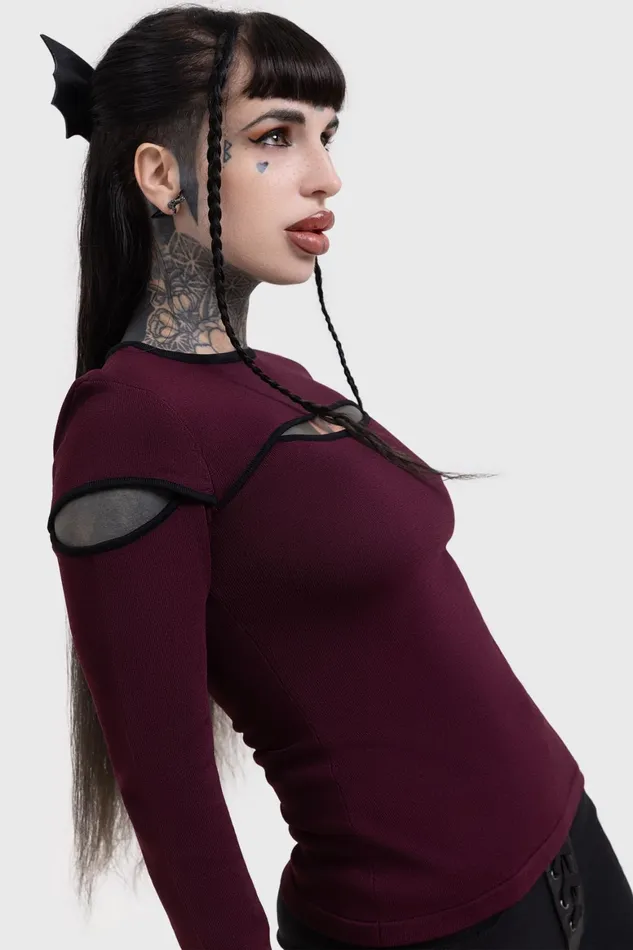 Killstar Abyssal Elegy Knitted Top Women Long Sleeves