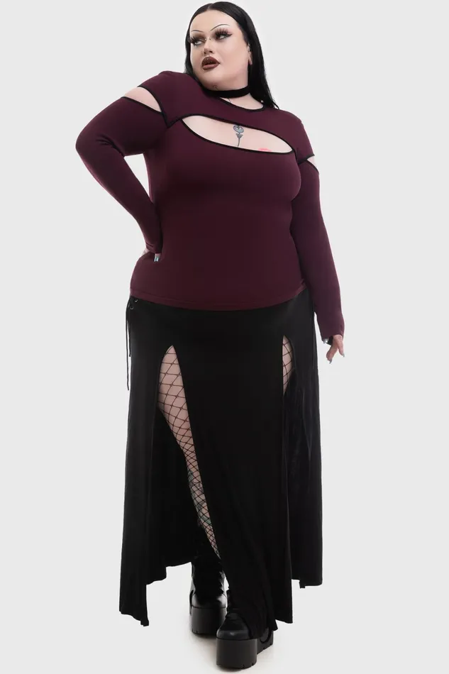 Killstar Abyssal Elegy Knitted Top Women Long Sleeves