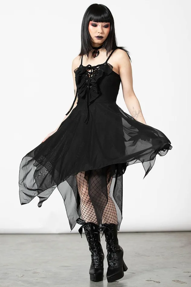 Killstar Anshee LaceUp Dress Women Midi