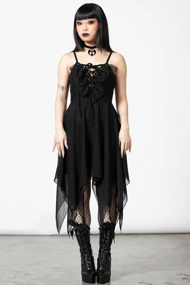 Killstar Anshee LaceUp Dress Women Midi