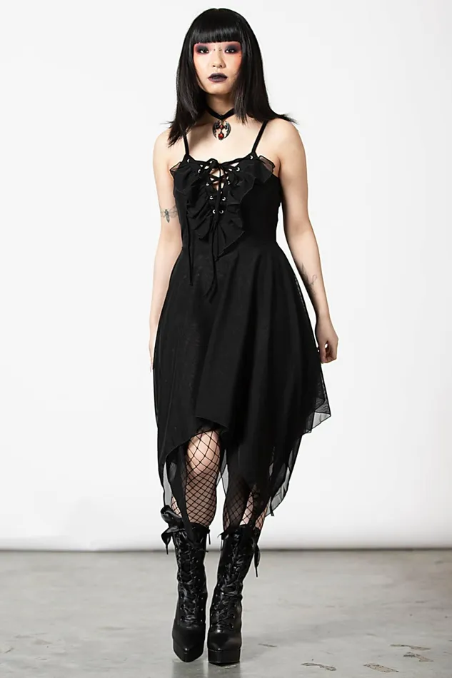 Killstar Anshee LaceUp Dress Women Midi