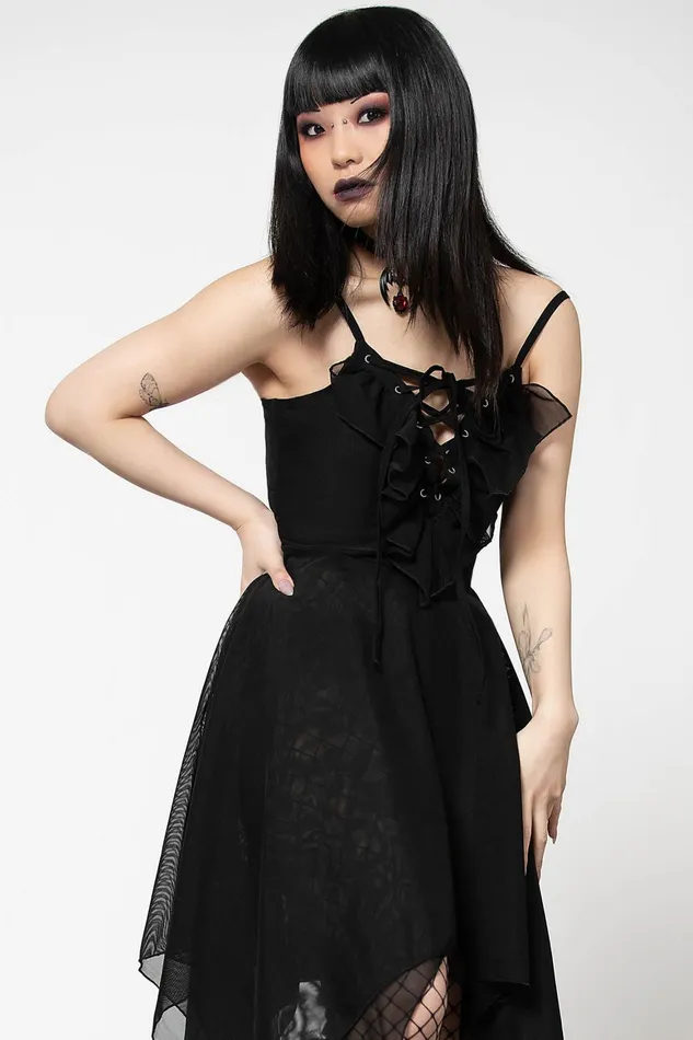 Killstar Anshee LaceUp Dress Women Midi