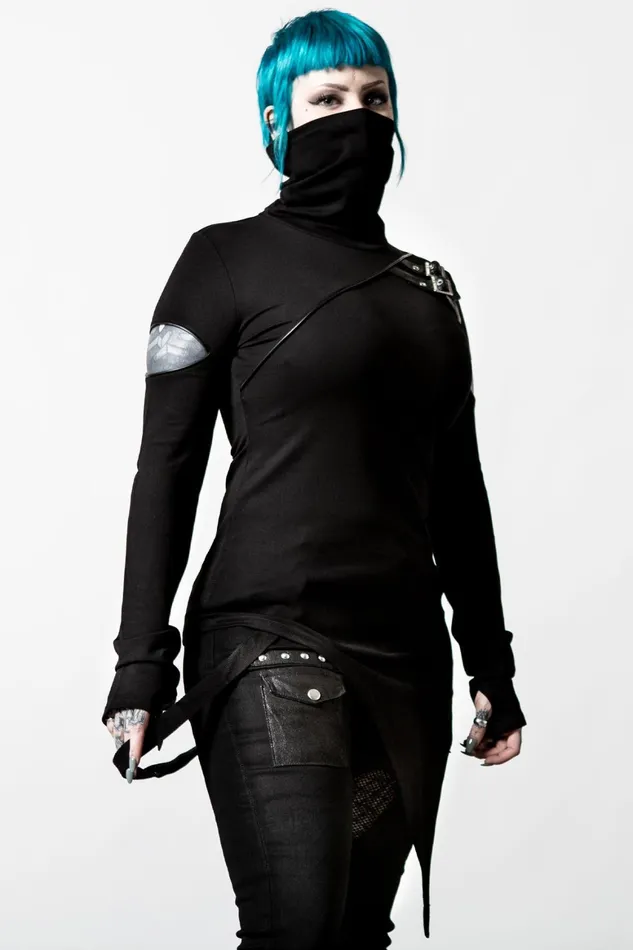 Killstar Arch Angelz Masked Top Women Long Sleeves