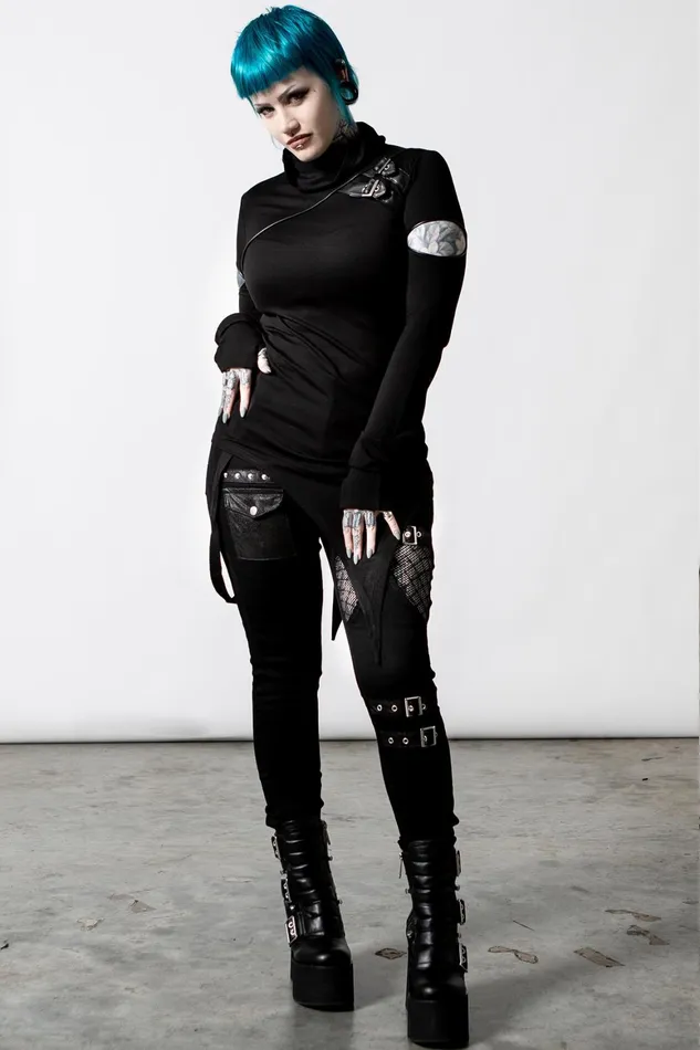 Killstar Arch Angelz Masked Top Women Long Sleeves
