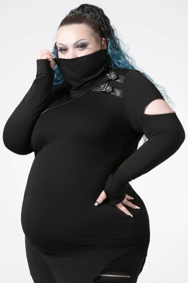 Killstar Arch Angelz Masked Top Women Long Sleeves