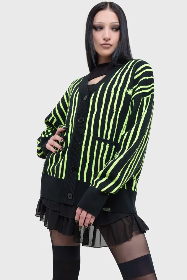 Killstar Beetlejuice Beetlejuice Beetlejuice Intarsia Cardigan Women Cardigans