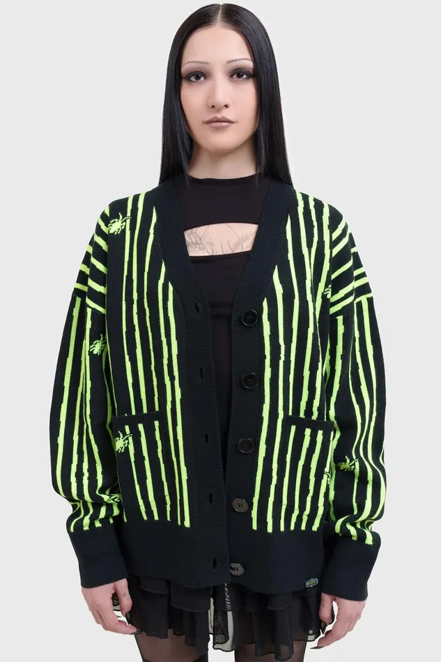 Killstar Beetlejuice Beetlejuice Beetlejuice Intarsia Cardigan Women Cardigans