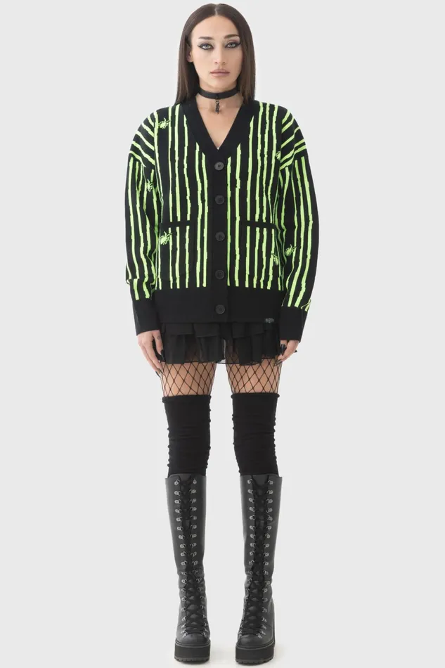 Killstar Beetlejuice Beetlejuice Beetlejuice Intarsia Cardigan Women Cardigans