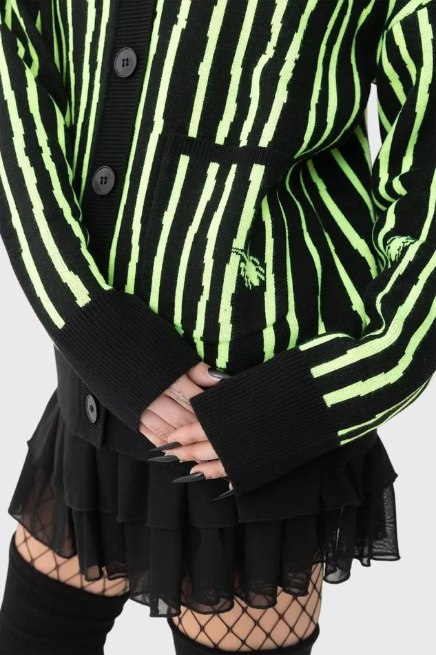 Killstar Beetlejuice Beetlejuice Beetlejuice Intarsia Cardigan Women Cardigans