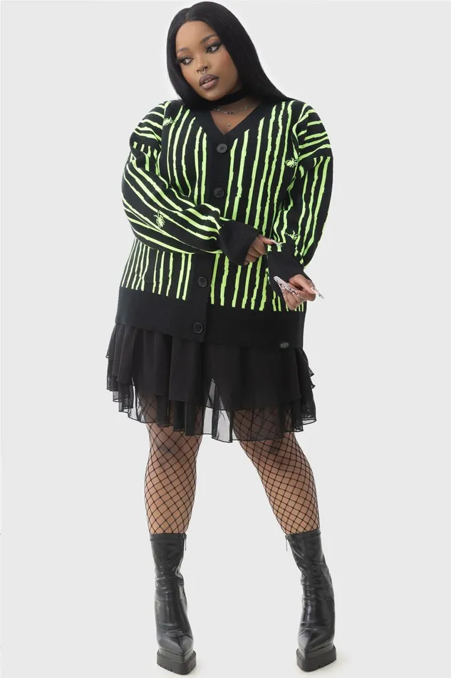 Killstar Beetlejuice Beetlejuice Beetlejuice Intarsia Cardigan Women Cardigans