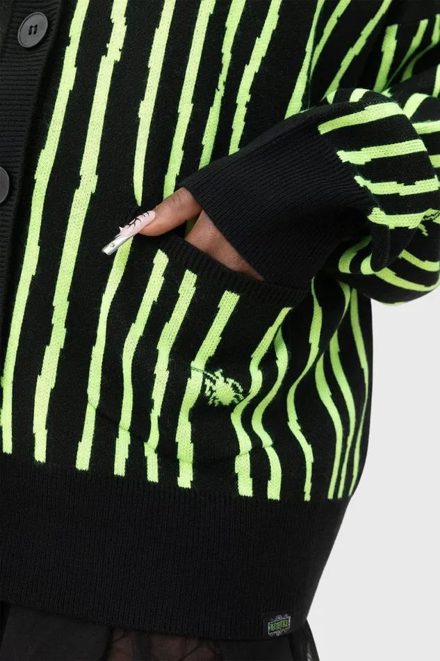 Killstar Beetlejuice Beetlejuice Beetlejuice Intarsia Cardigan Women Cardigans