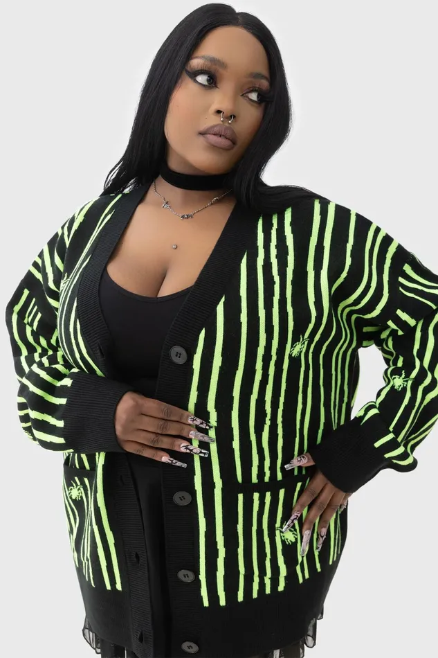 Killstar Beetlejuice Beetlejuice Beetlejuice Intarsia Cardigan Women Cardigans