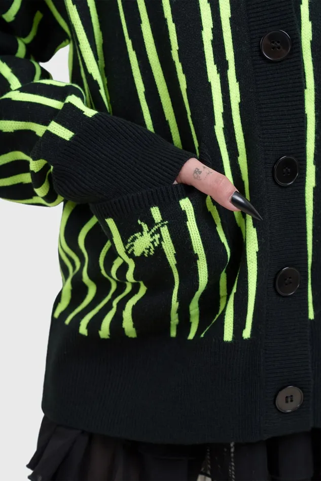 Killstar Beetlejuice Beetlejuice Beetlejuice Intarsia Cardigan Women Cardigans