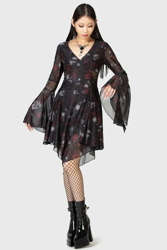 Killstar Bellflora Mesh Dress Women Mini