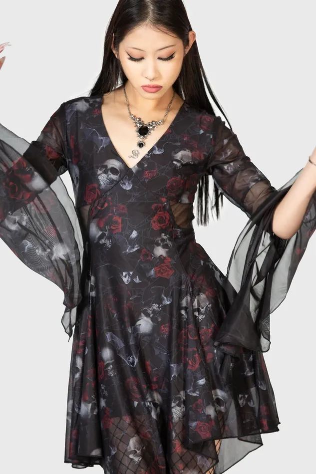 Killstar Bellflora Mesh Dress Women Mini