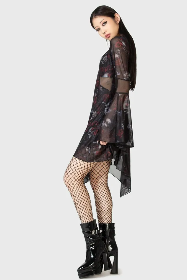 Killstar Bellflora Mesh Dress Women Mini