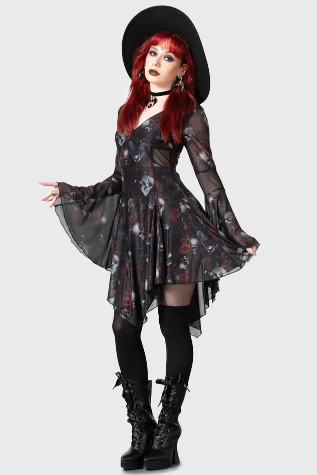 Killstar Bellflora Mesh Dress Women Mini