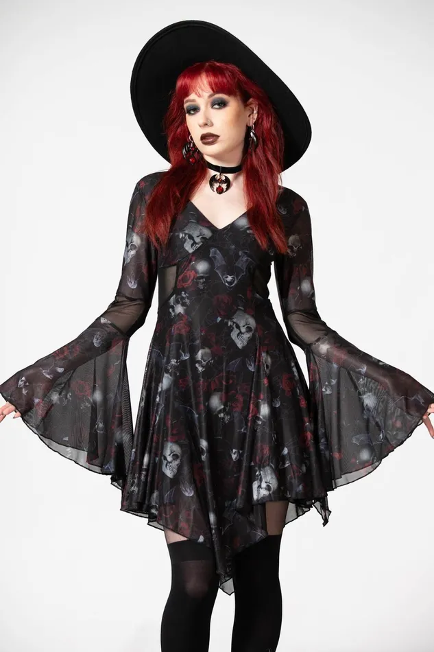 Killstar Bellflora Mesh Dress Women Mini