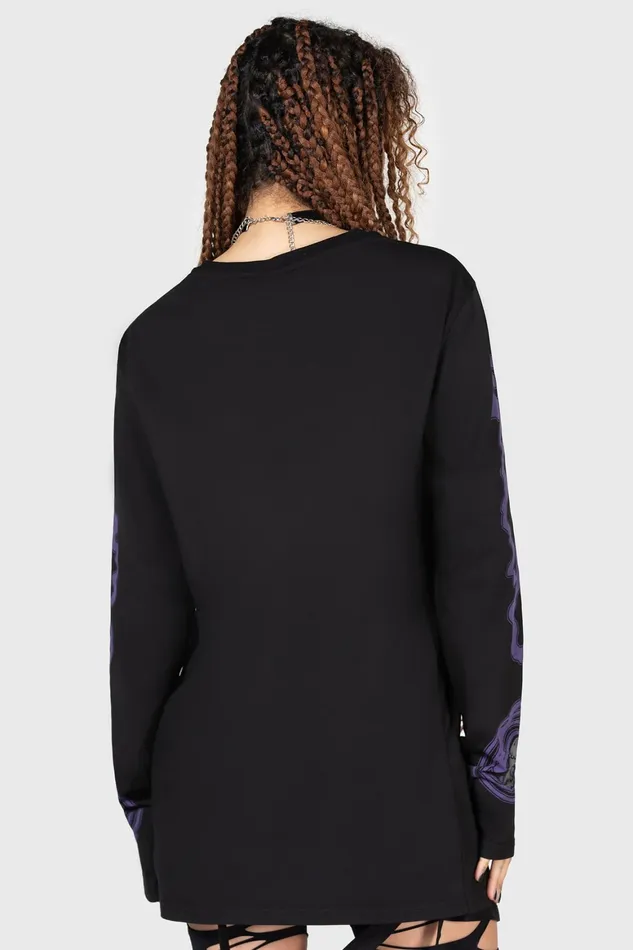 Killstar Blac Magick Long Sleeve Top Men Long Sleeves