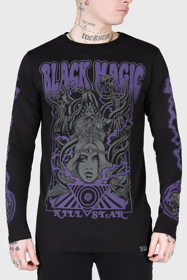 Killstar Blac Magick Long Sleeve Top Men Long Sleeves