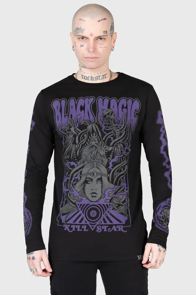 Killstar Blac Magick Long Sleeve Top Men Long Sleeves