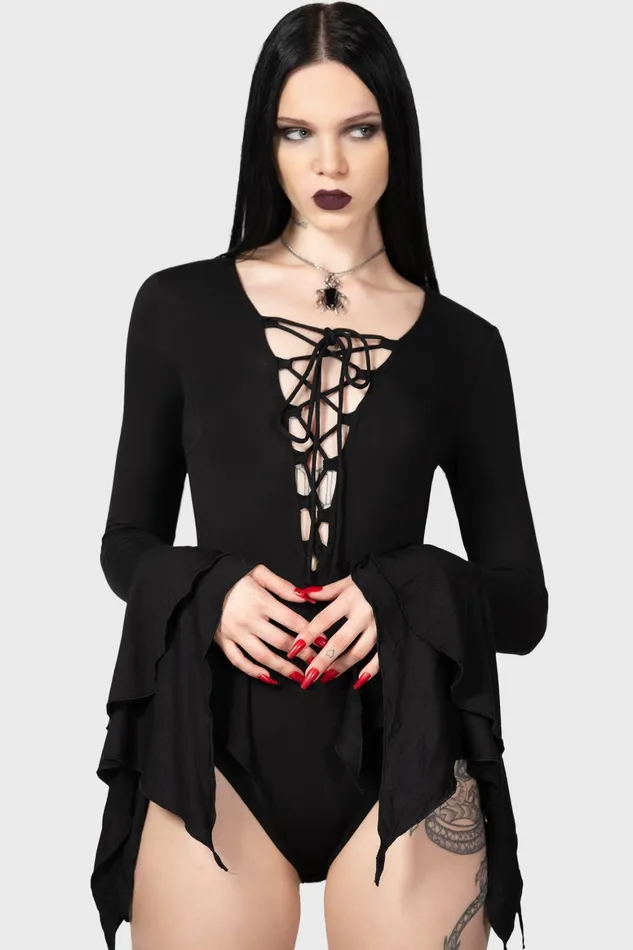 Killstar Black Roses Bodysuit Women Bodysuits