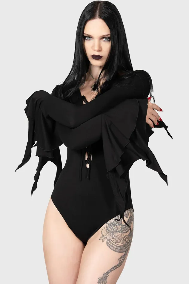 Killstar Black Roses Bodysuit Women Bodysuits