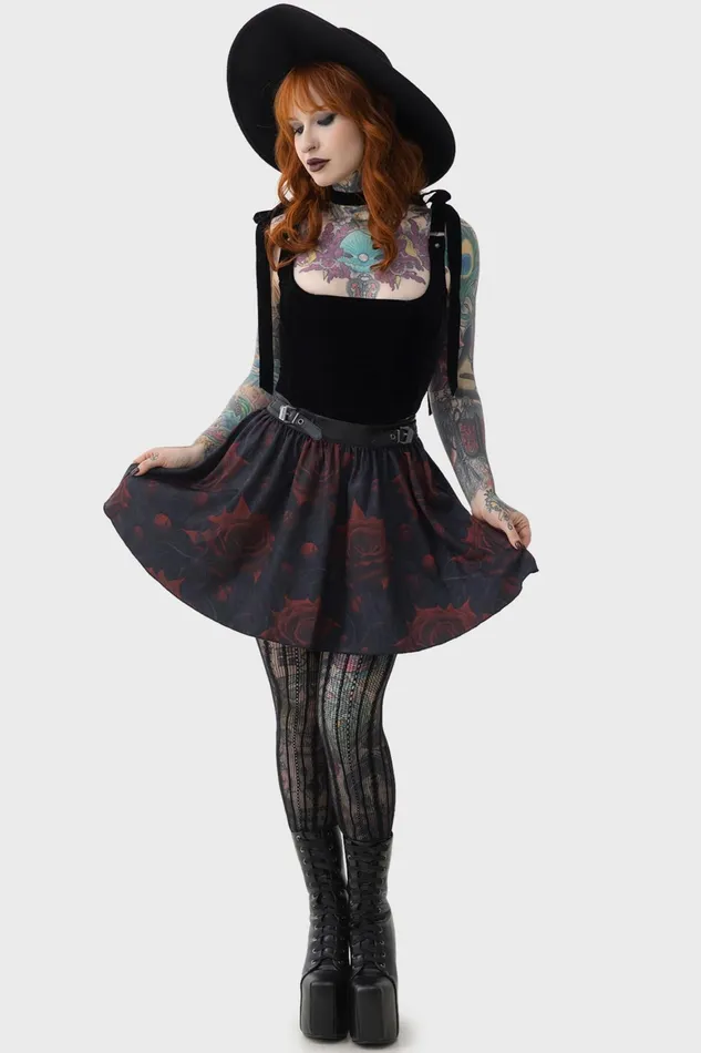 Killstar Blood Rose Skirt Women Mini Skirts