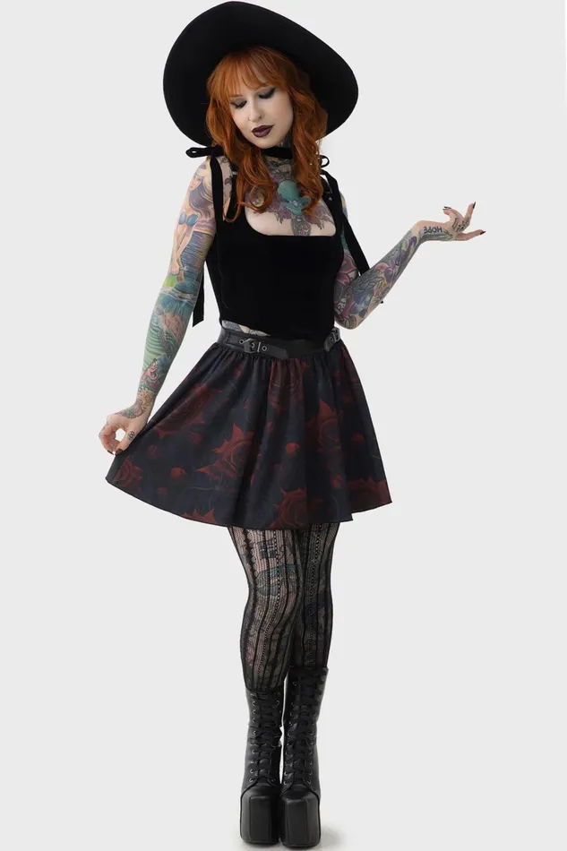 Killstar Blood Rose Skirt Women Mini Skirts