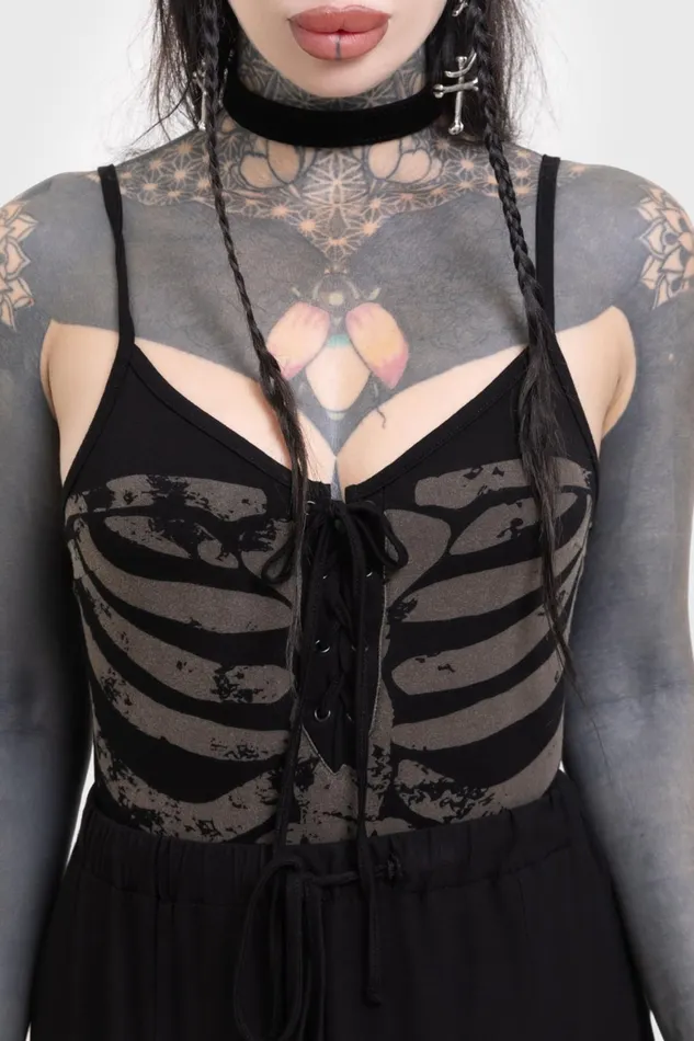 Killstar Bone Chiller Bodysuit Women Bodysuits