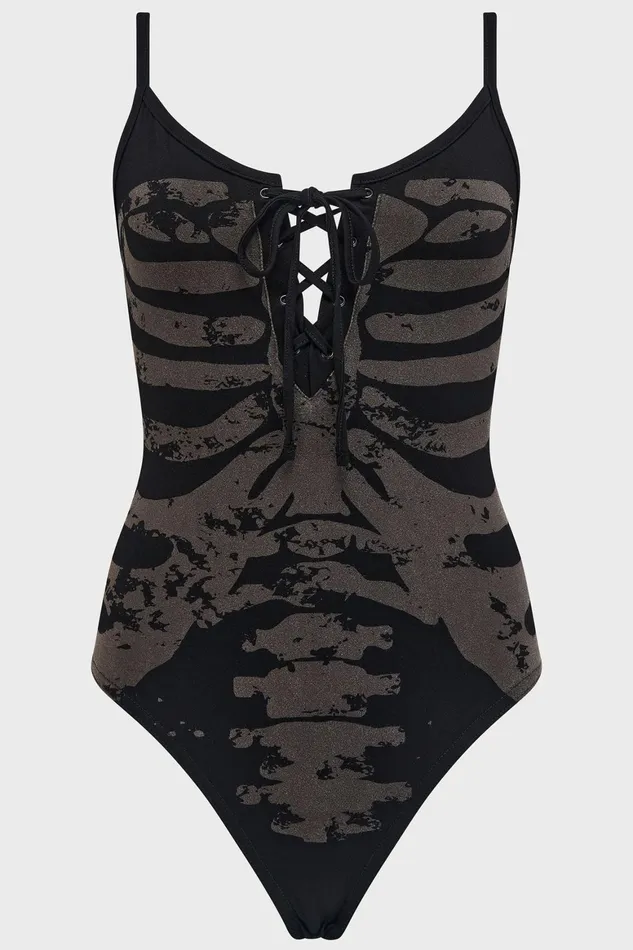 Killstar Bone Chiller Bodysuit Women Bodysuits