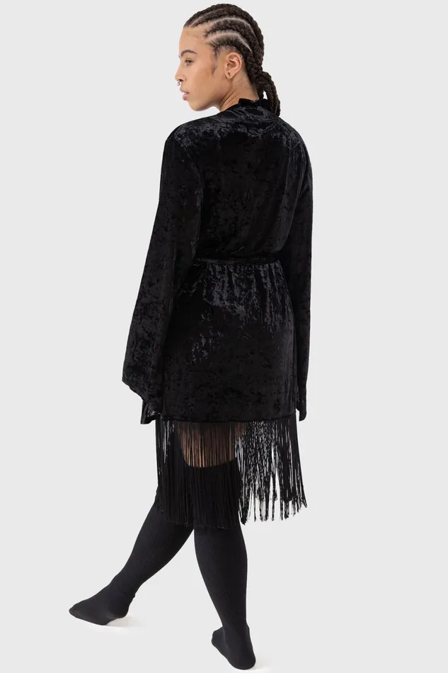 Killstar Burnt Obsidian Robe Women Loungewear