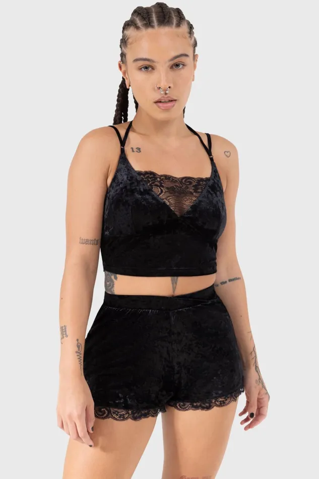 Killstar Burnt Obsidian Shorts Women Shorts