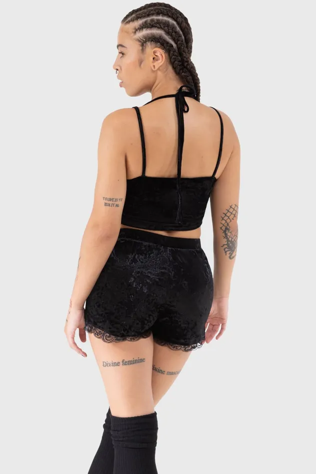 Killstar Burnt Obsidian Top Women Velvet