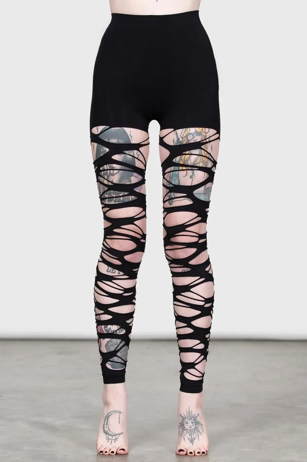 Killstar Carved Up Slashed Tights Women Socks and Tights