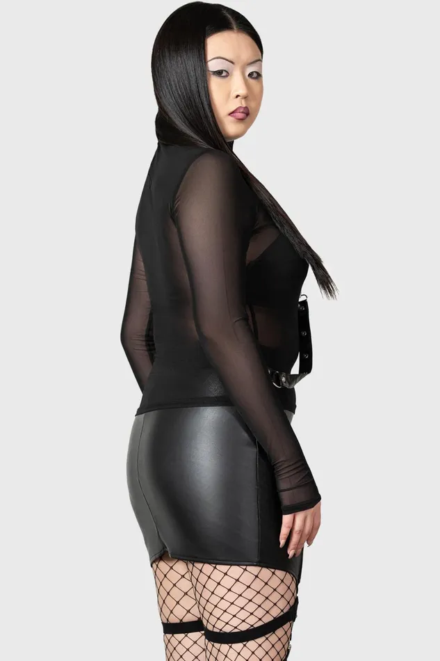 Killstar Cassandra PU Mini Skirt B Women Mini Skirts