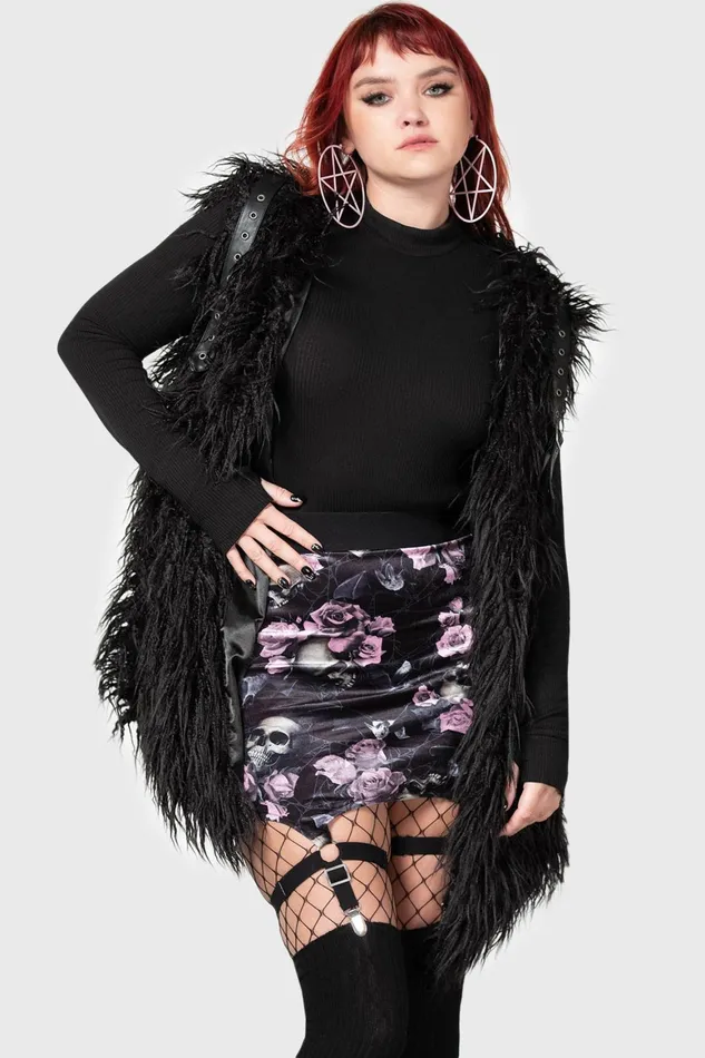 Killstar Cassandra Velvet Mini Skirt BLACKPINK Women Velvet